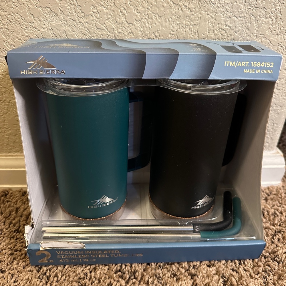 High Sierra 16oz Stainless Steel
Tumblers, 2-pack